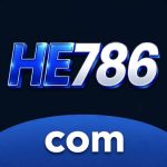 HE786 game logo with bold blue and white text on dark background.
